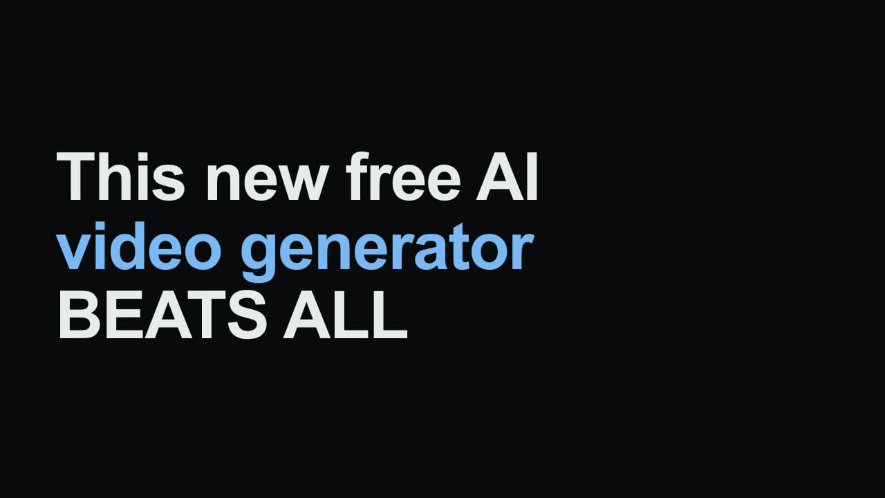 Title card reading: This new free AI video generator BEATS ALL