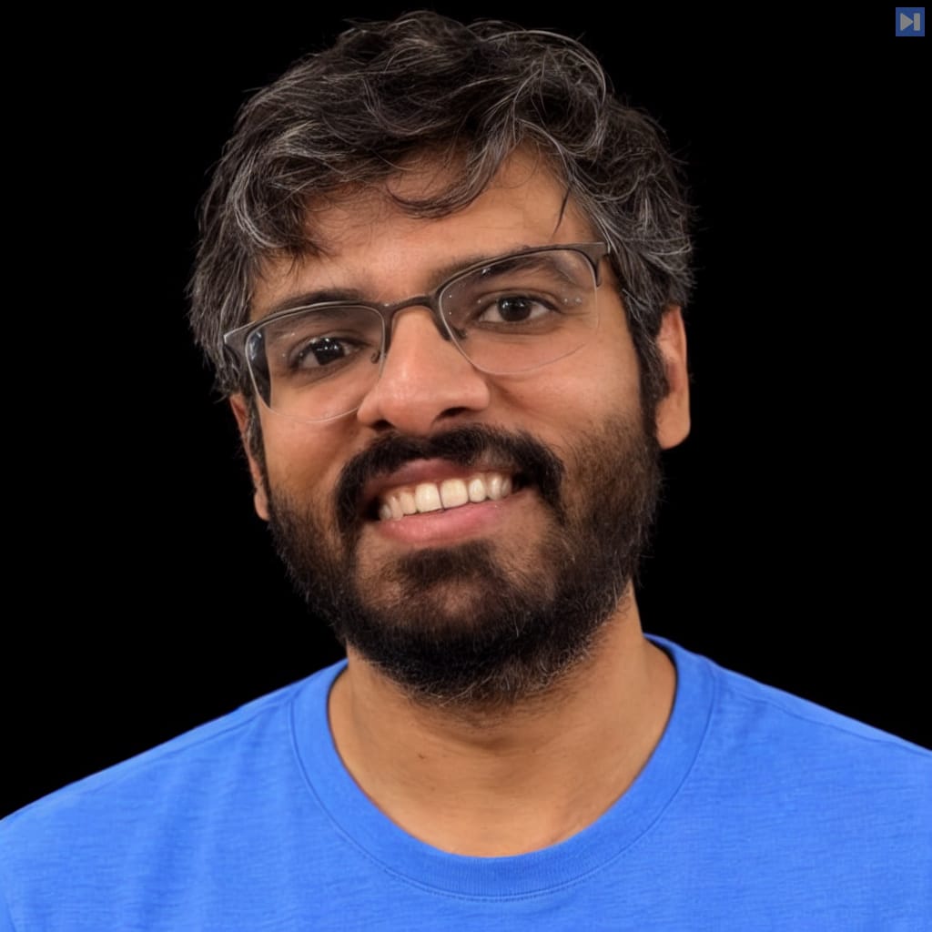 Head-and-shoulders portrait of Aditya Bhargava against a black background.