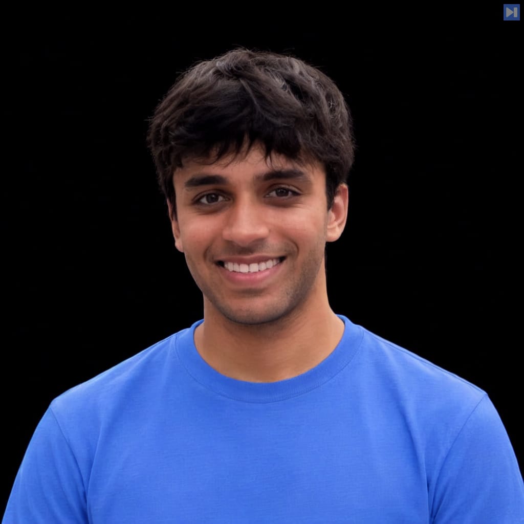 Head-and-shoulders portrait of Aditya Ramabadran against a black background.