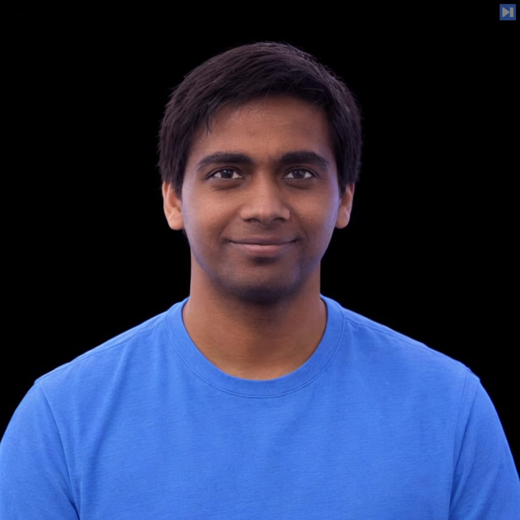 Head-and-shoulders portrait of Akarsh Kumar against a black background.