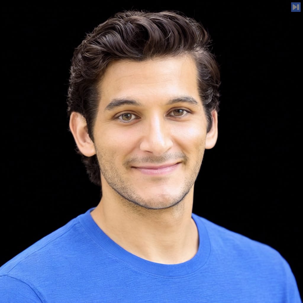 Head-and-shoulders portrait of Alexander Amini against a black background.