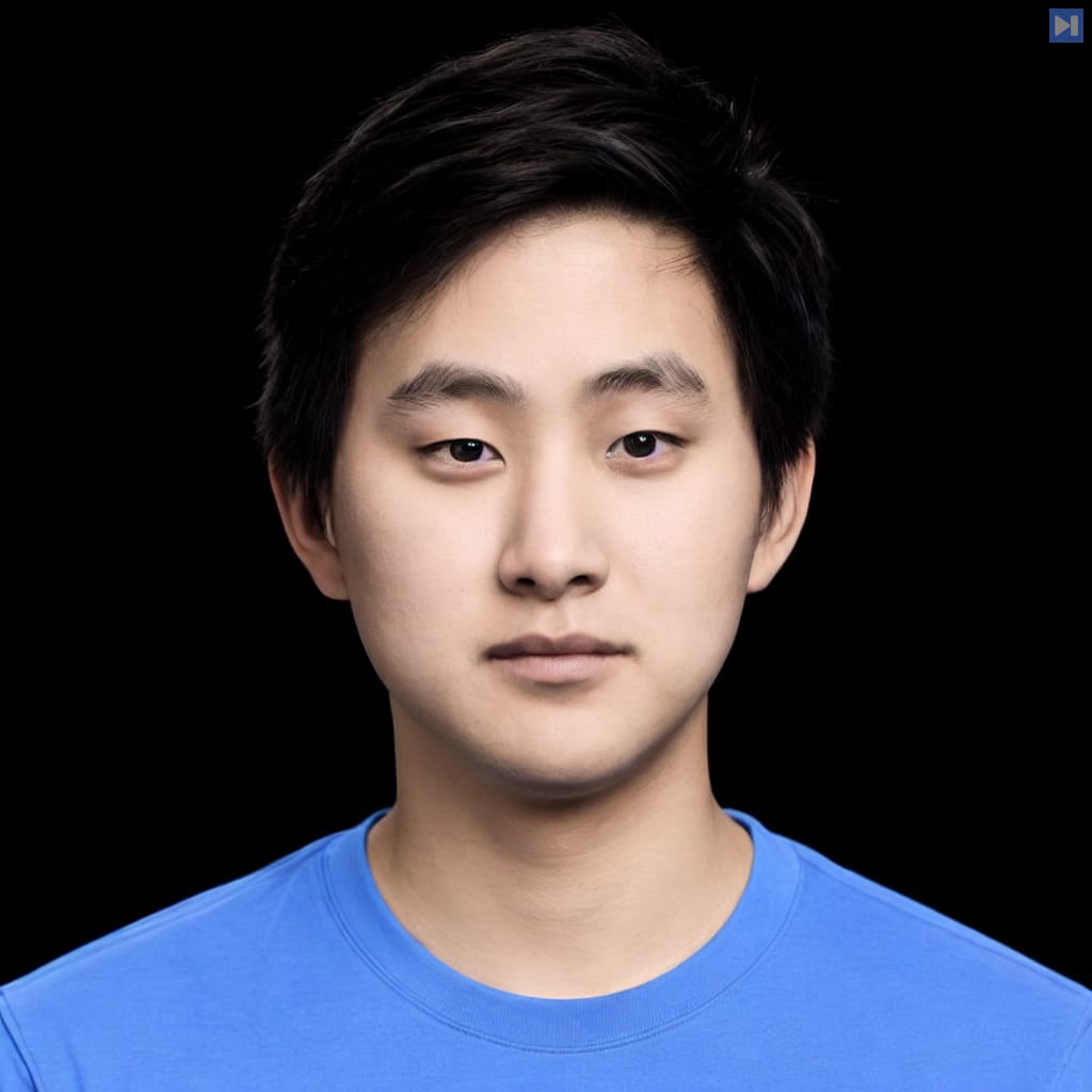 Head-and-shoulders portrait of Alexandr Wang against a black background.