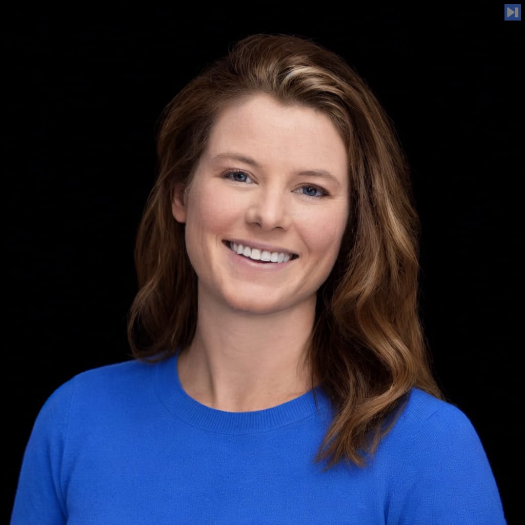Head-and-shoulders portrait of Allie Howe against a black background.