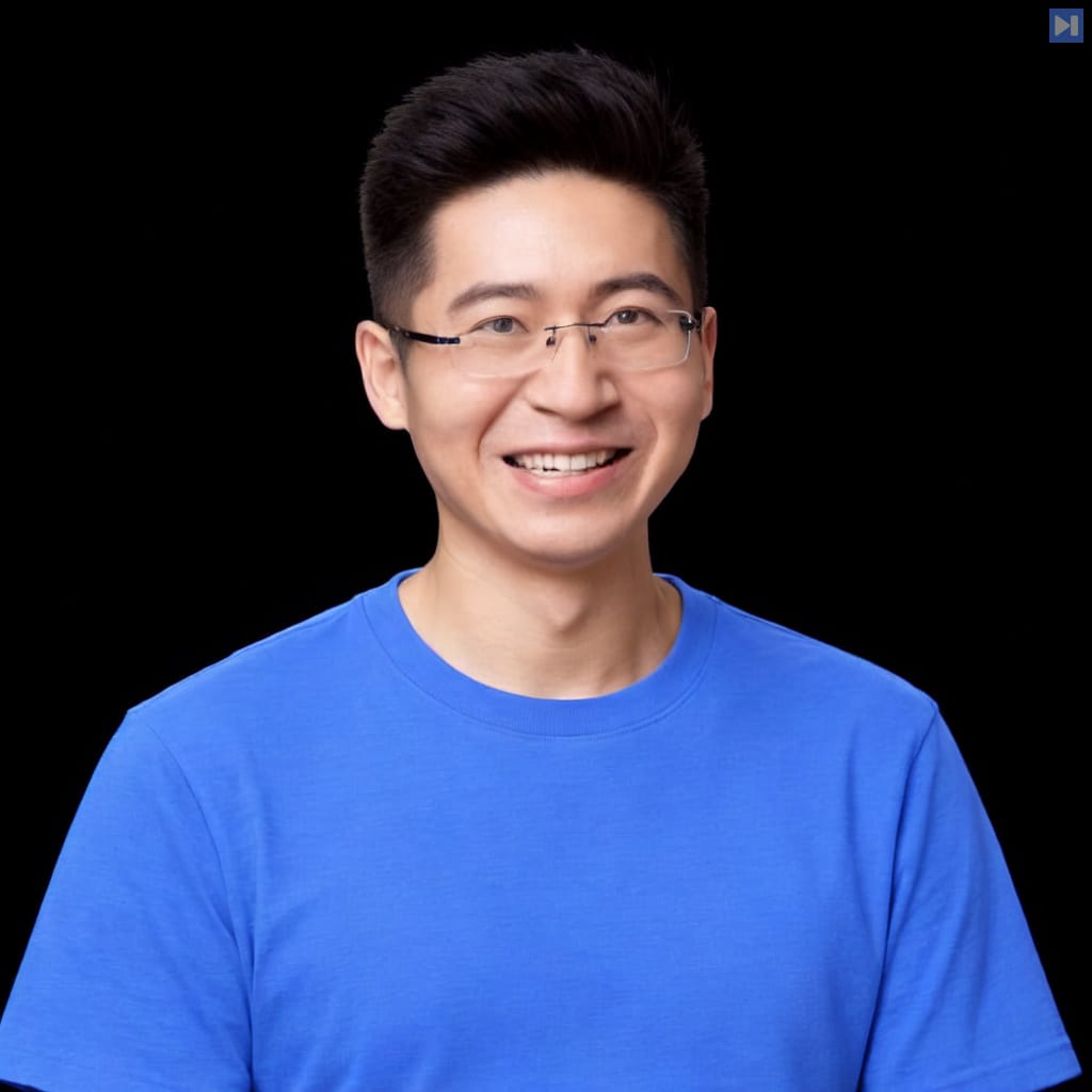 Head-and-shoulders portrait of Ang Li against a black background.