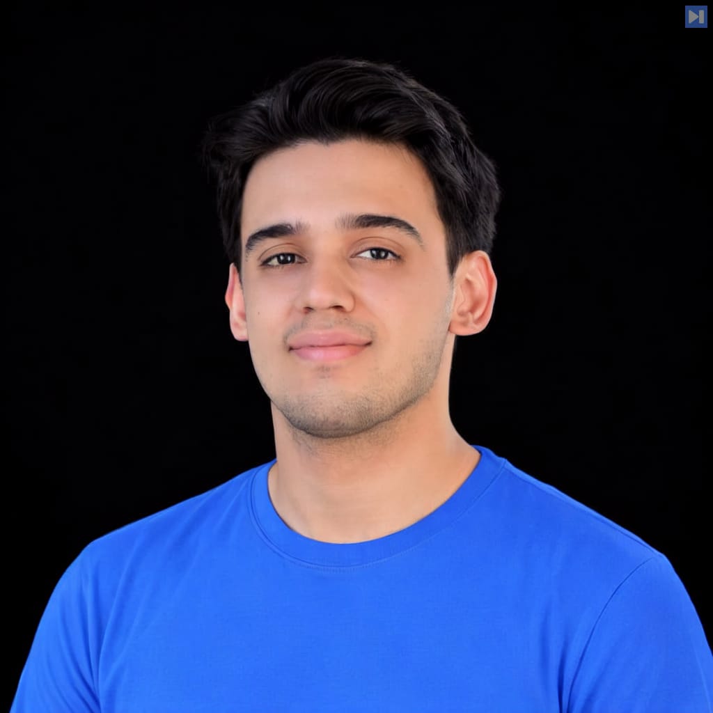 Head-and-shoulders portrait of Ansh Nanda against a black background.