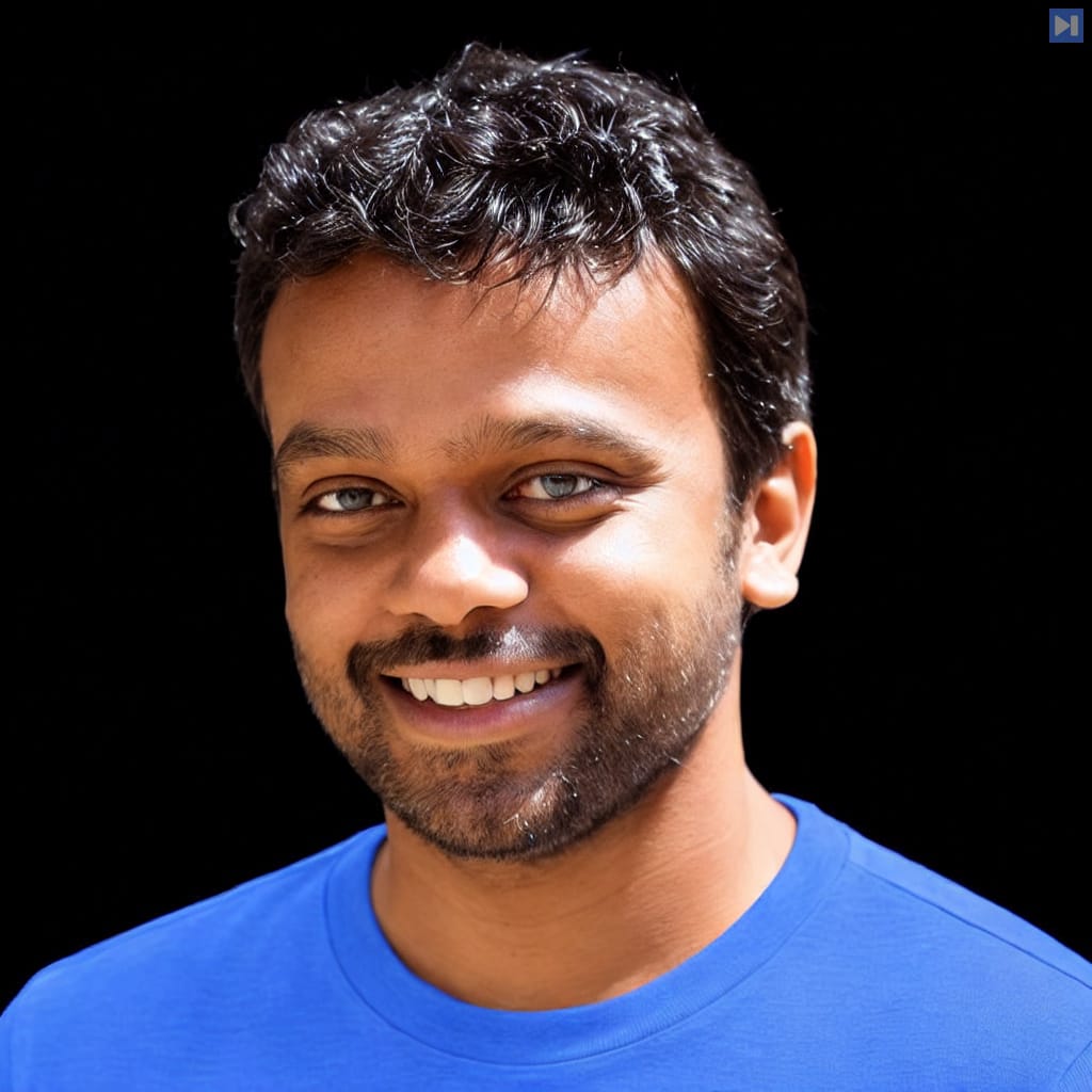 Head-and-shoulders portrait of Anush Elangovan against a black background.