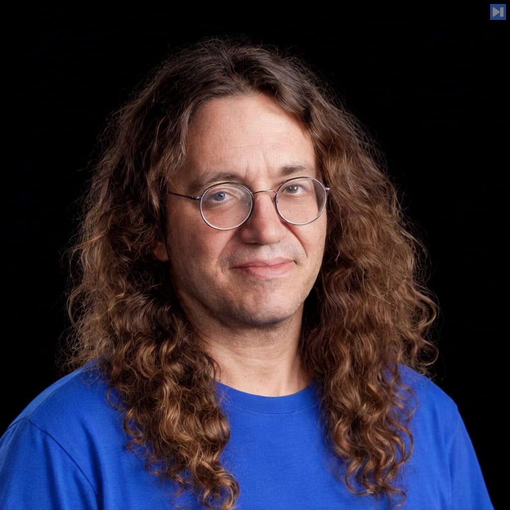 Head-and-shoulders portrait of Ben Goertzel against a black background.