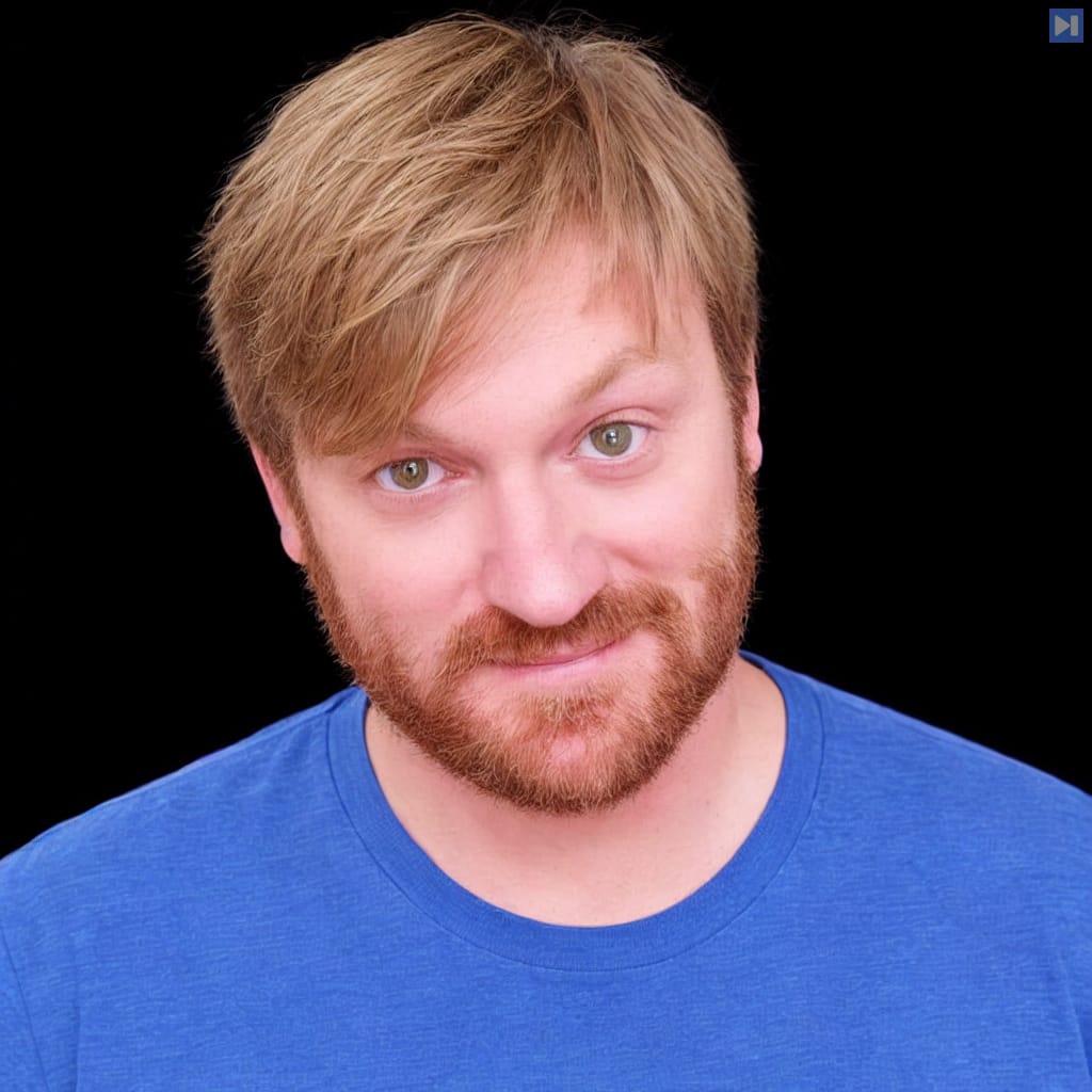 Head-and-shoulders portrait of Brady Haran against a black background.