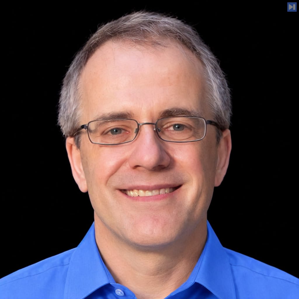 Head-and-shoulders portrait of Christopher Manning against a black background.