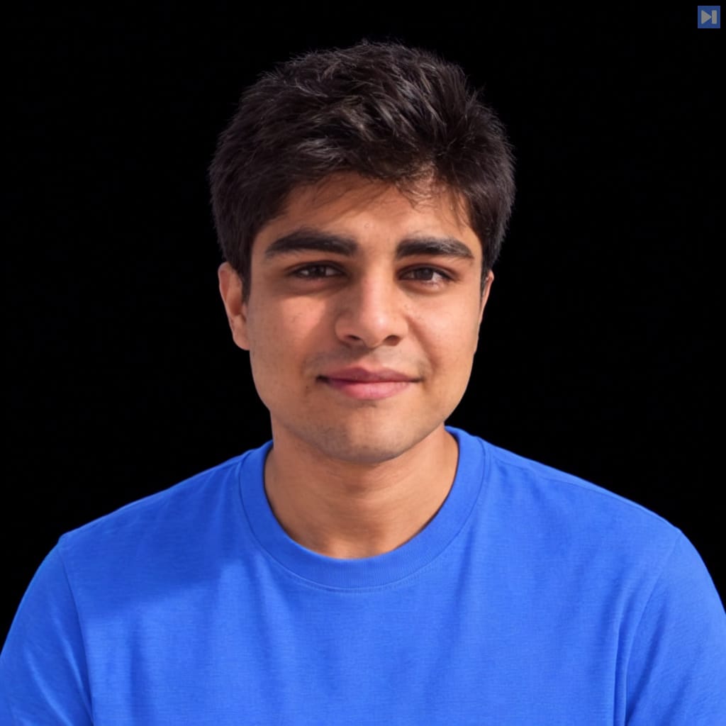 Head-and-shoulders portrait of Daksh Gupta against a black background.