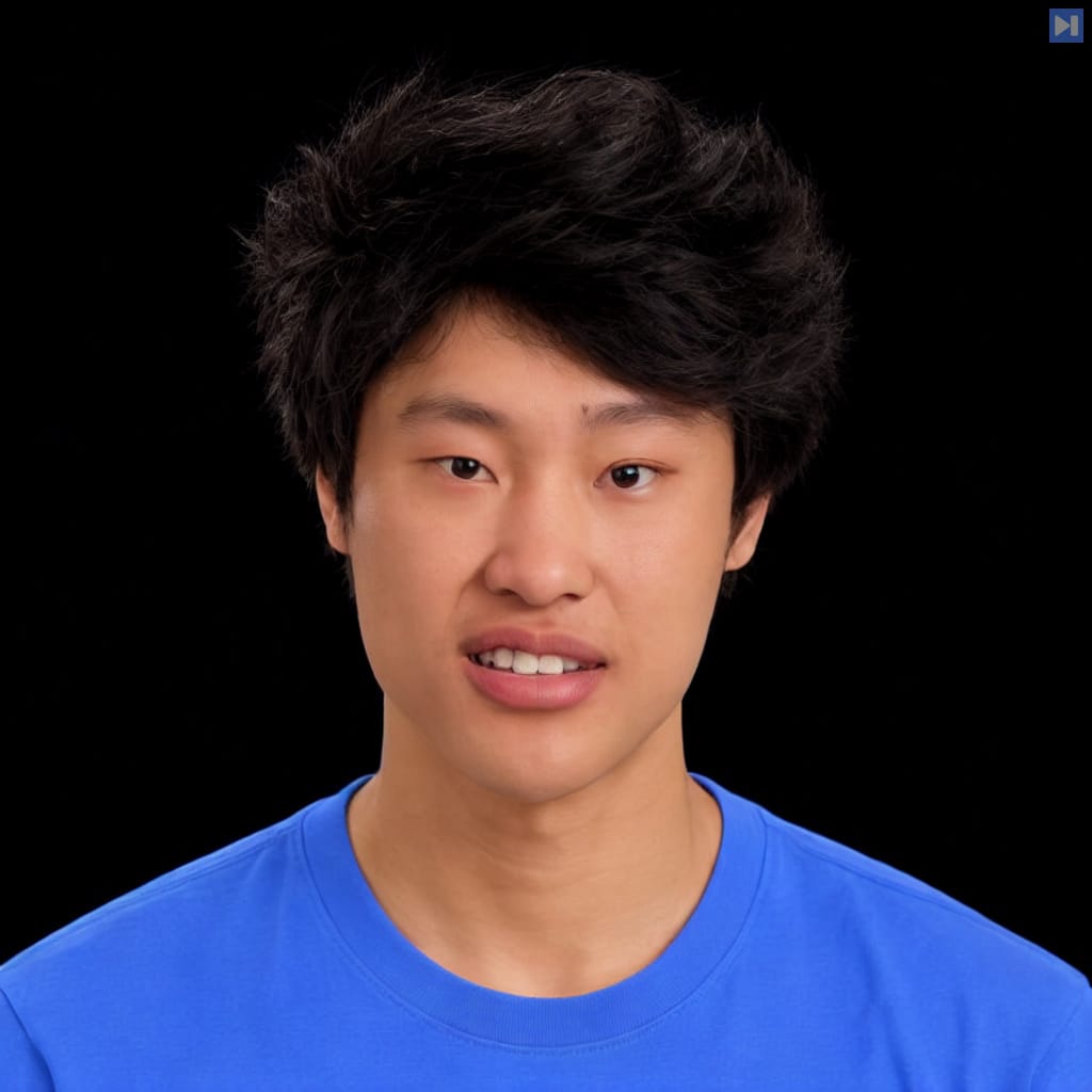 Head-and-shoulders portrait of Daniel Han against a black background.