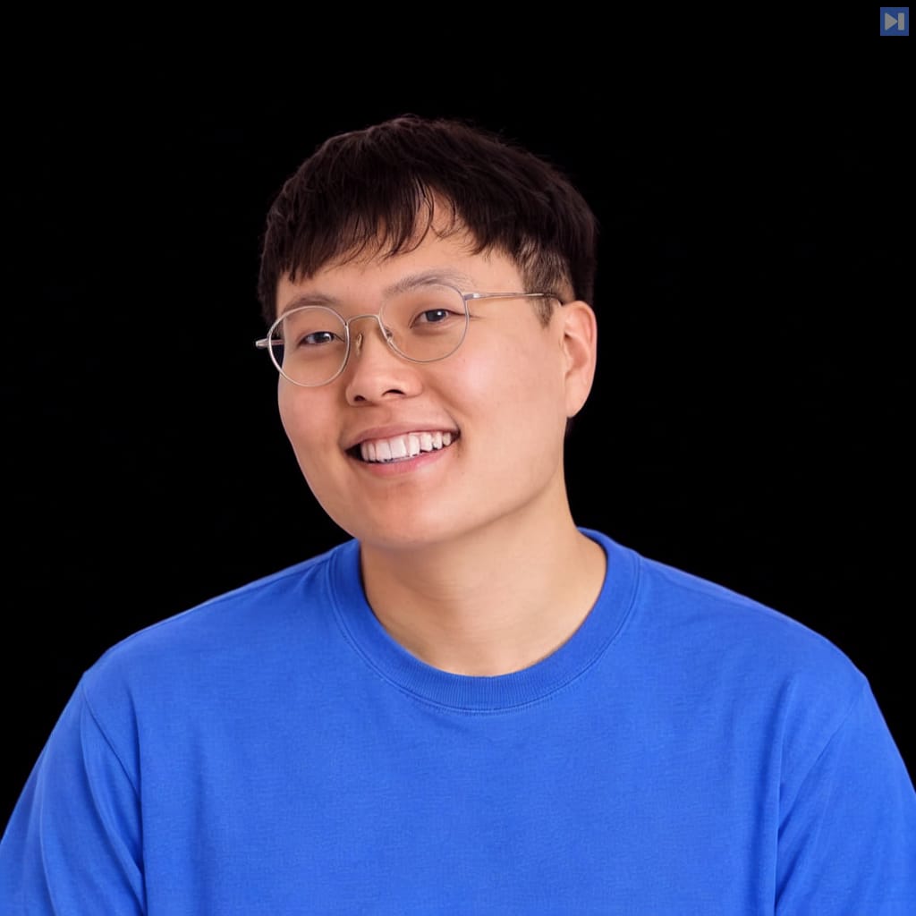 Head-and-shoulders portrait of Daniel Kim against a black background.