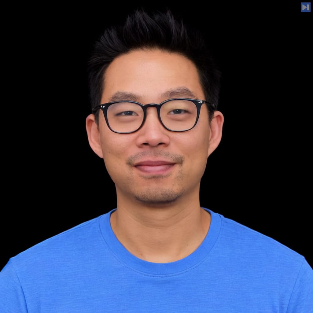 Head-and-shoulders portrait of Daniel Wirjo against a black background.