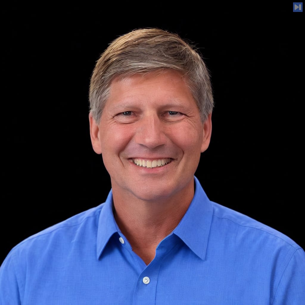Head-and-shoulders portrait of Dave Blundin against a black background.
