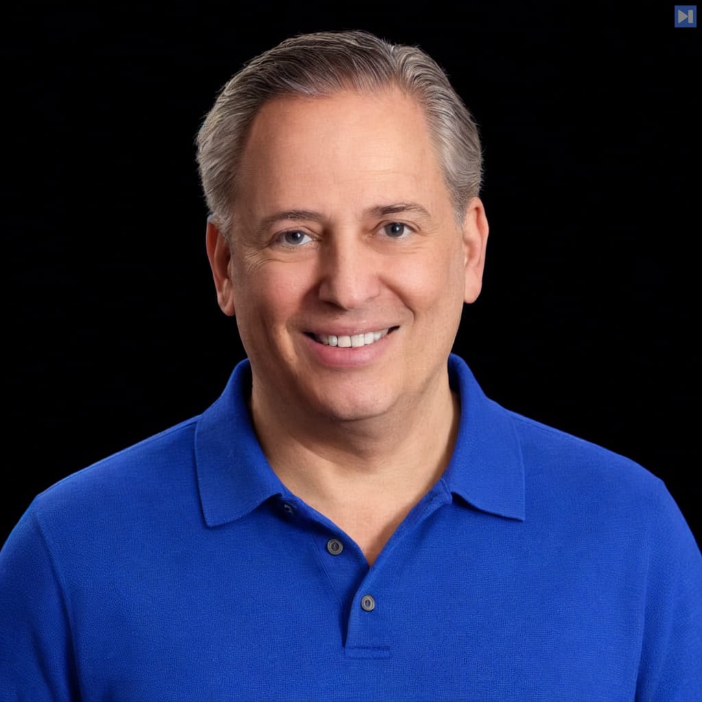 Head-and-shoulders portrait of David Sacks against a black background.