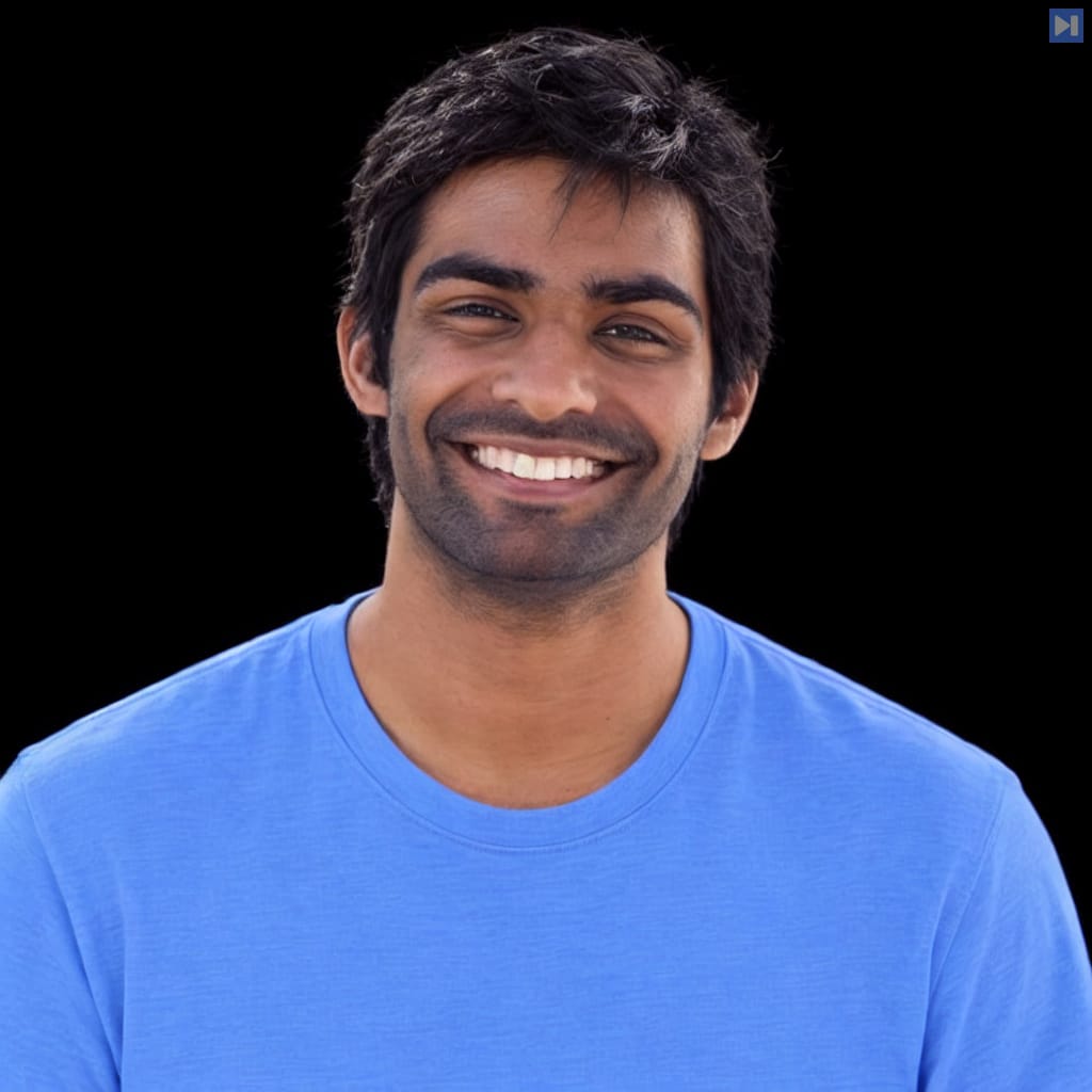 Head-and-shoulders portrait of Dhruv Srikanth against a black background.
