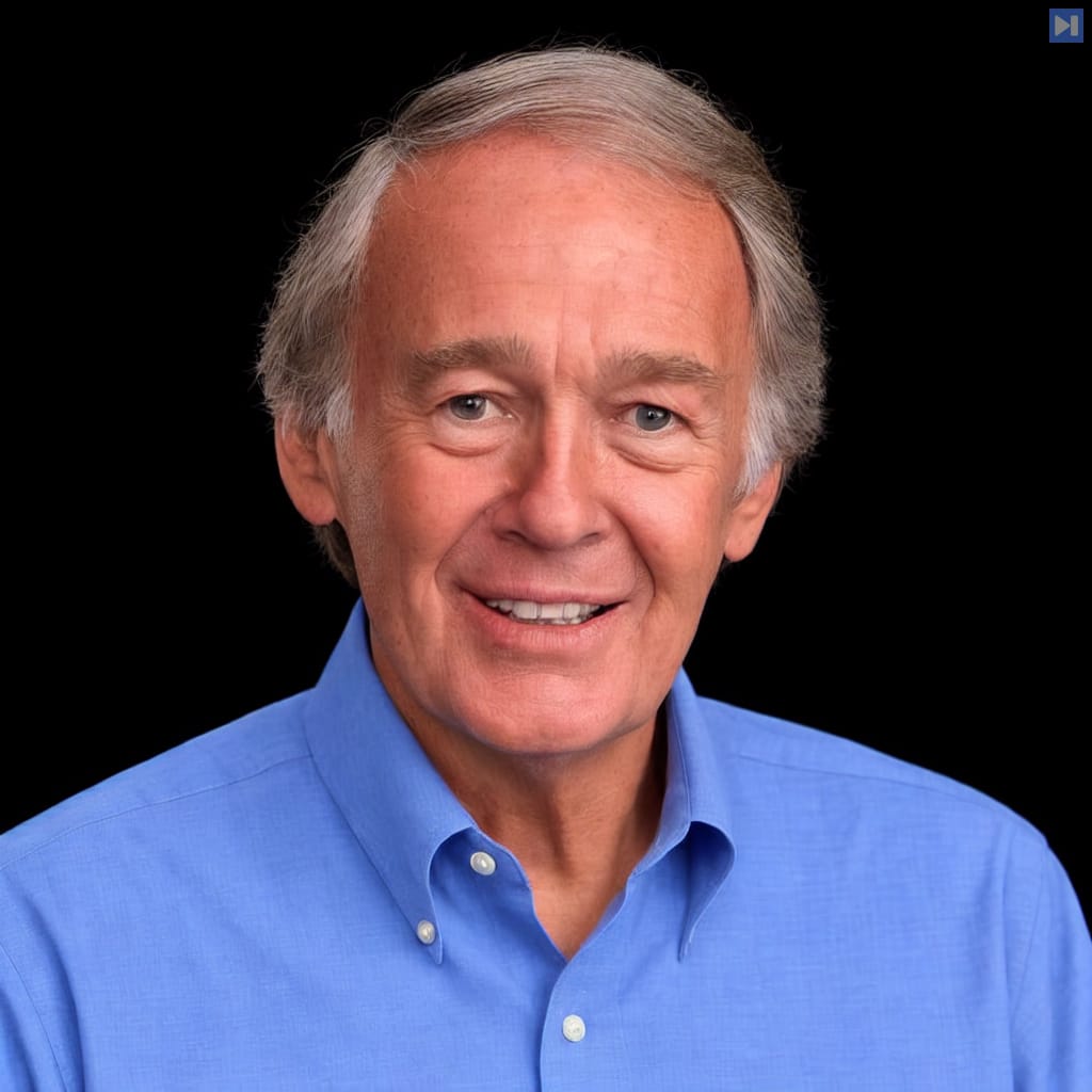Head-and-shoulders portrait of Ed Markey against a black background.