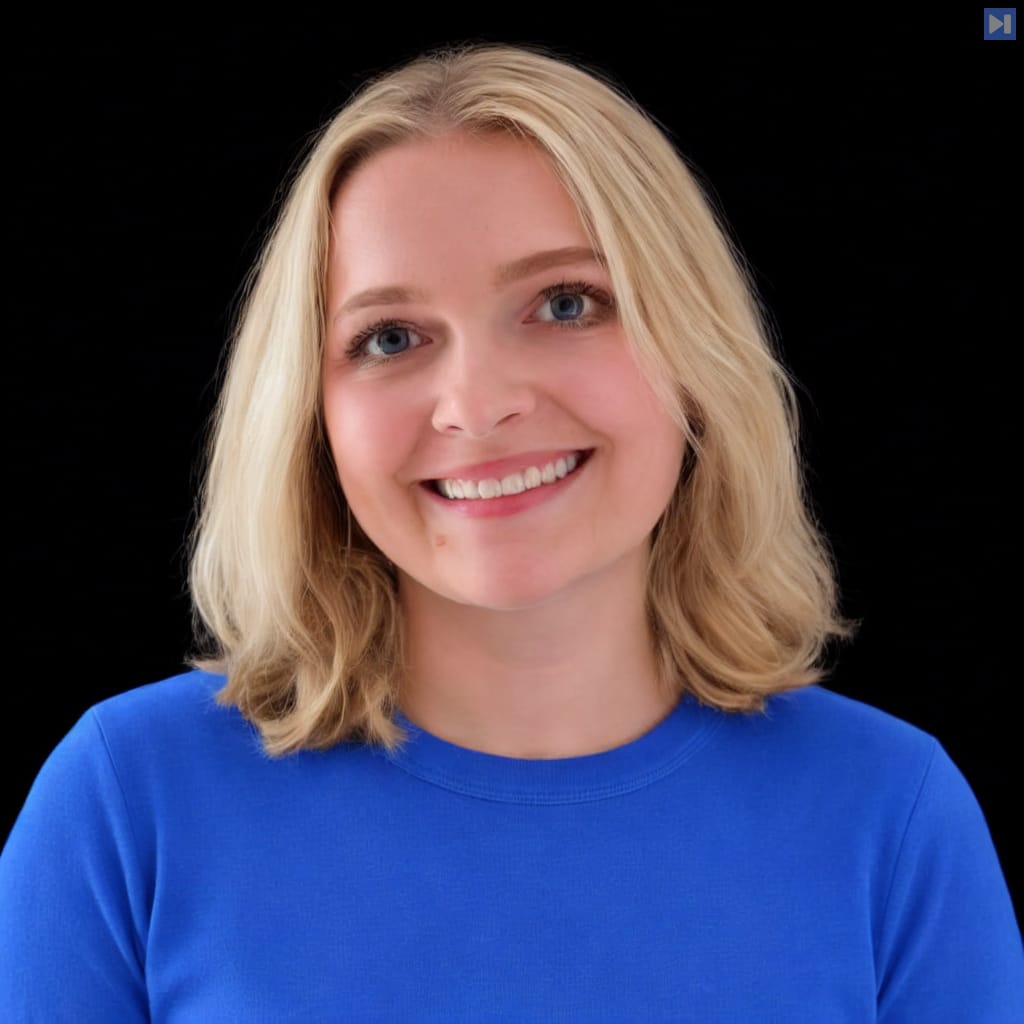 Head-and-shoulders portrait of Ellie Sleightholm against a black background.