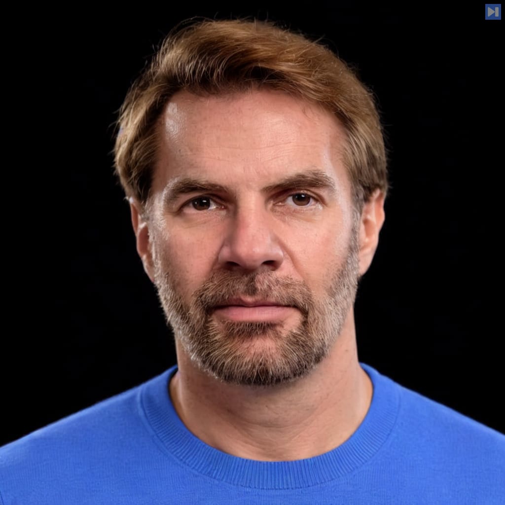 Head-and-shoulders portrait of Erik Brynjolfsson against a black background.