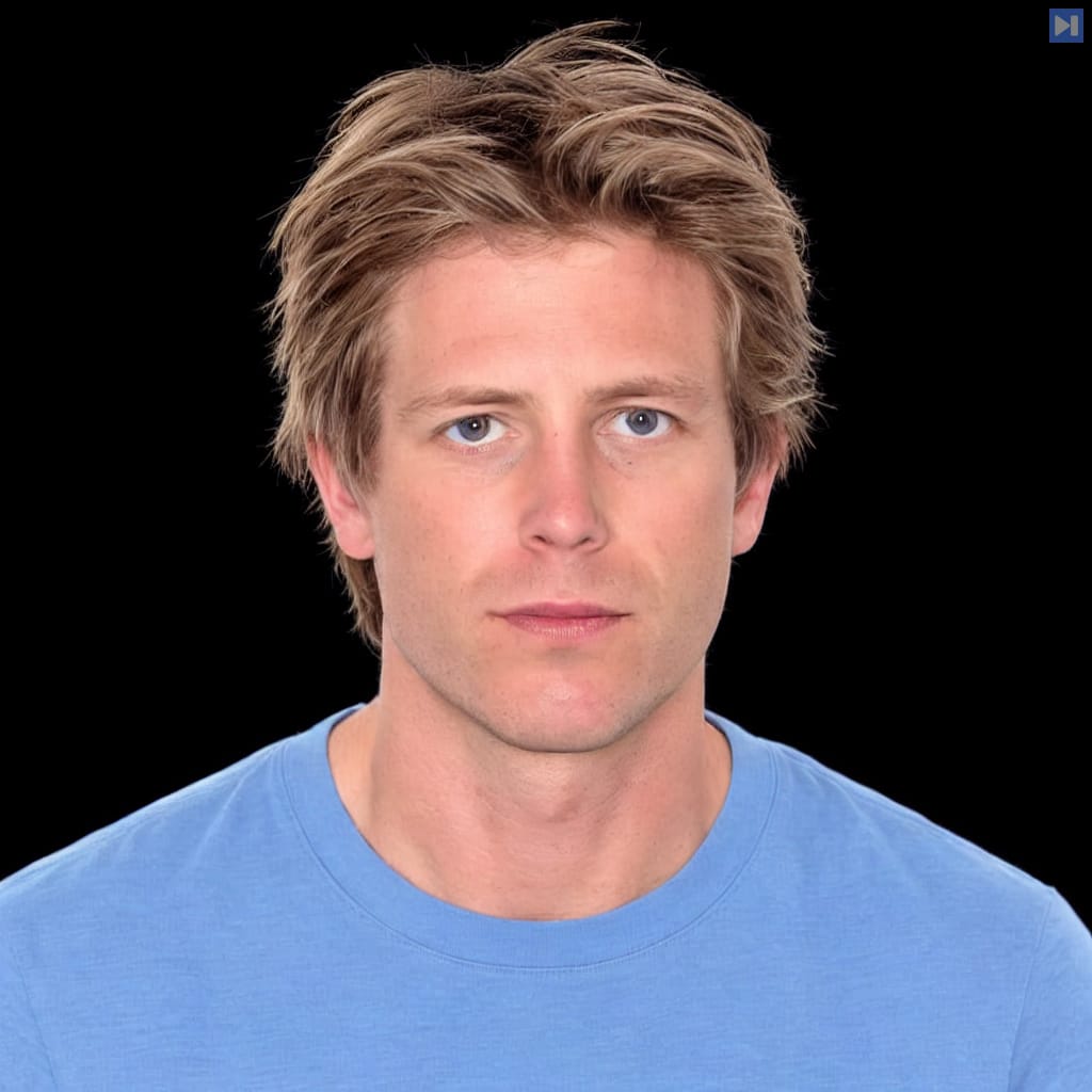 Head-and-shoulders portrait of James Cadwallader against a black background.