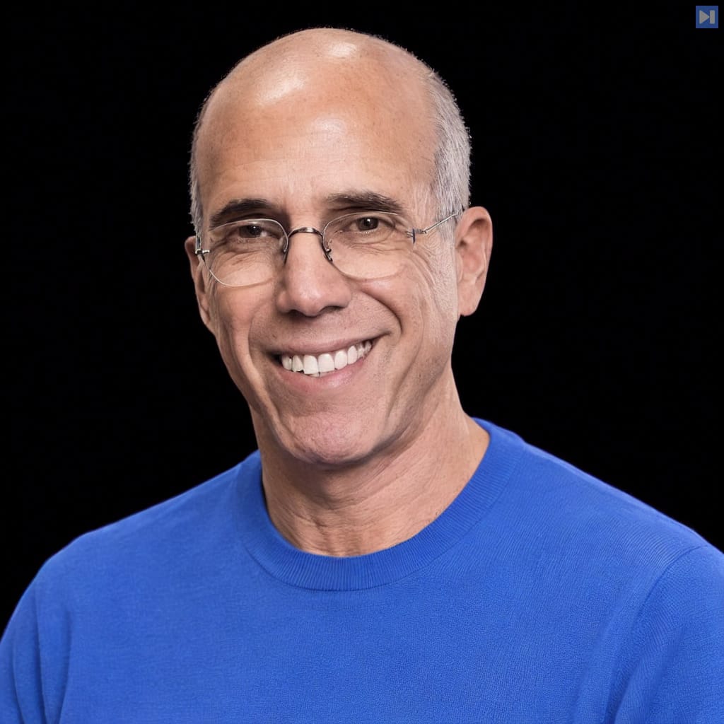 Head-and-shoulders portrait of Jeffrey Katzenberg against a black background.