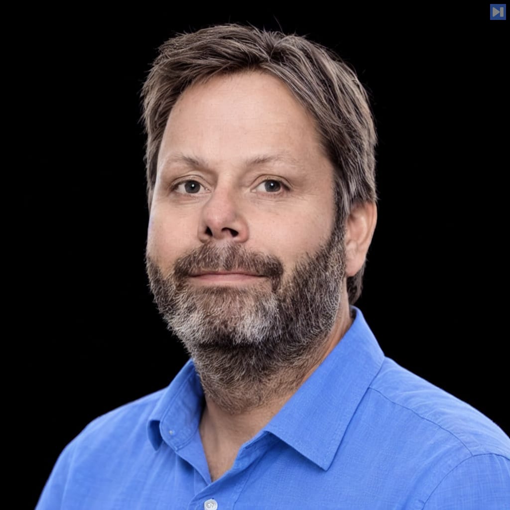 Head-and-shoulders portrait of Jo Kristian Bergum against a black background.