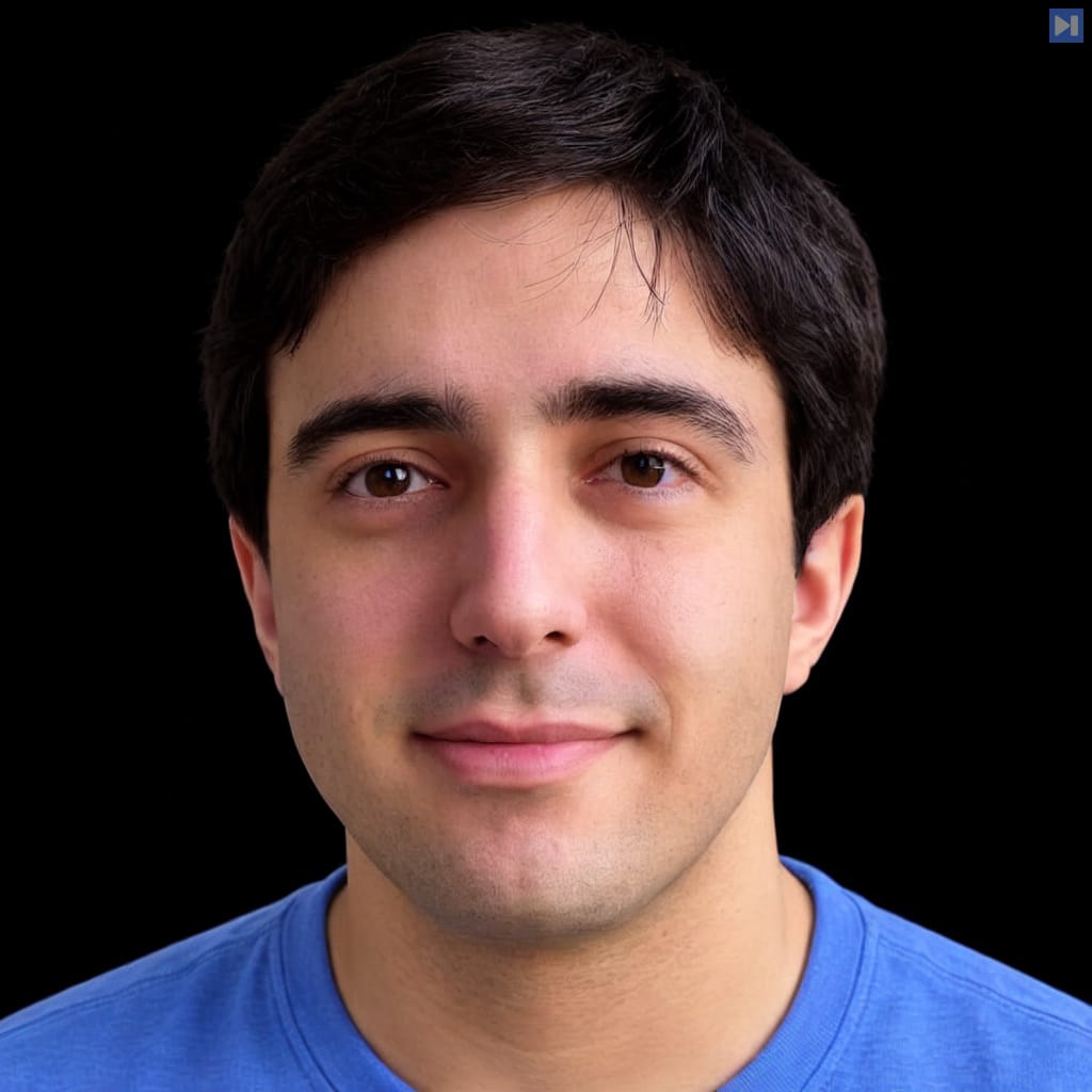 Head-and-shoulders portrait of John-Clark Levin against a black background.