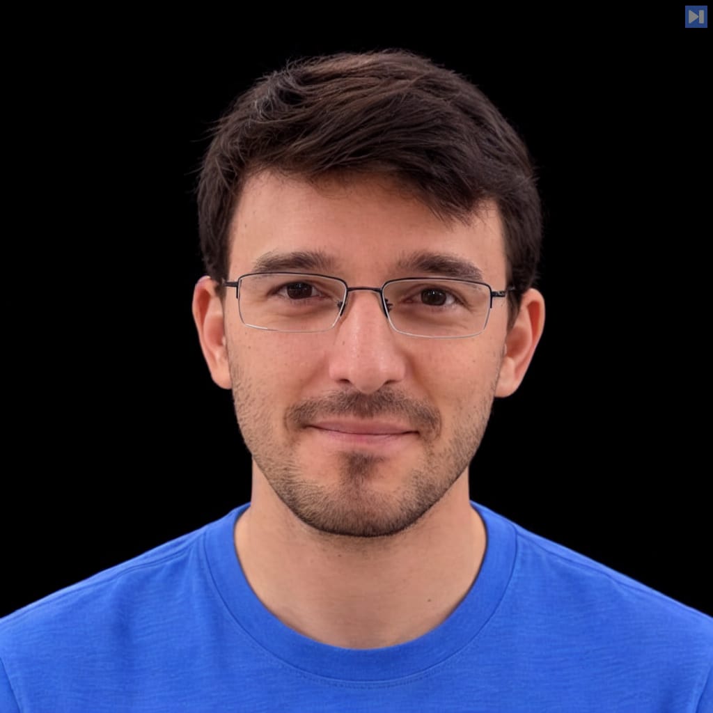Head-and-shoulders portrait of Joshua Achiam against a black background.