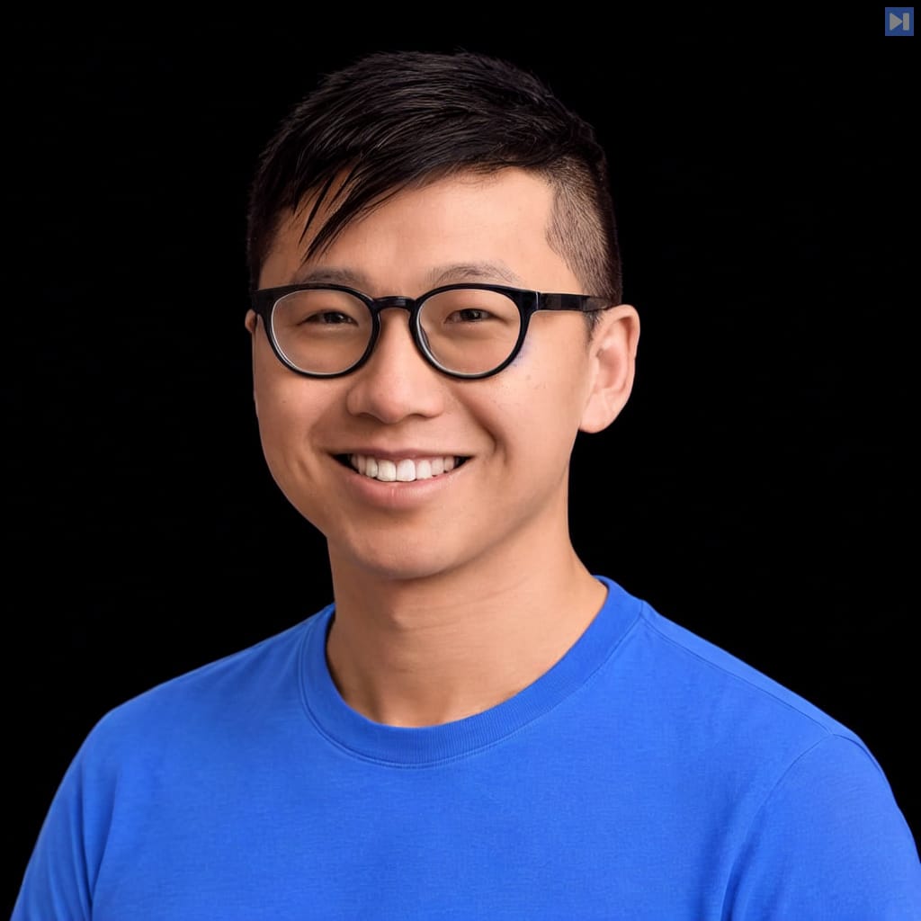 Head-and-shoulders portrait of Kevin Tian against a black background.