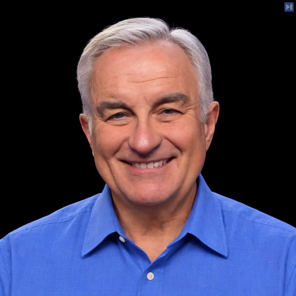 Head-and-shoulders portrait of Leo Laporte against a black background.