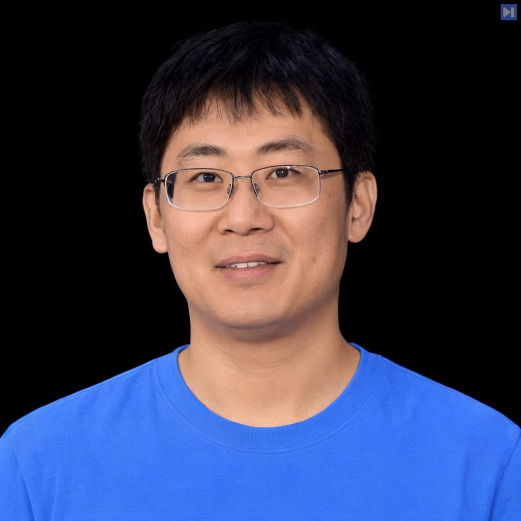 Head-and-shoulders portrait of Lu Zhang against a black background.