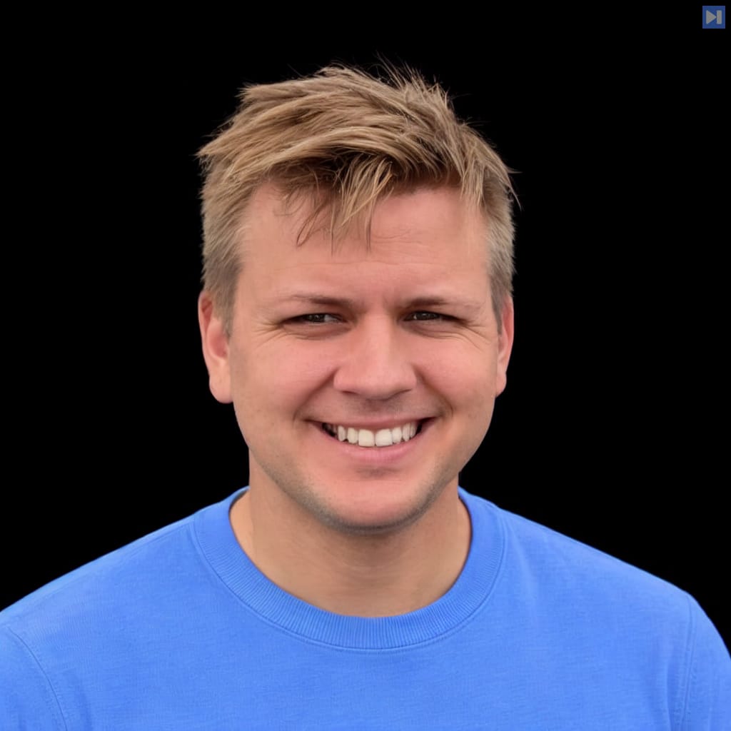 Head-and-shoulders portrait of Michael Selander against a black background.