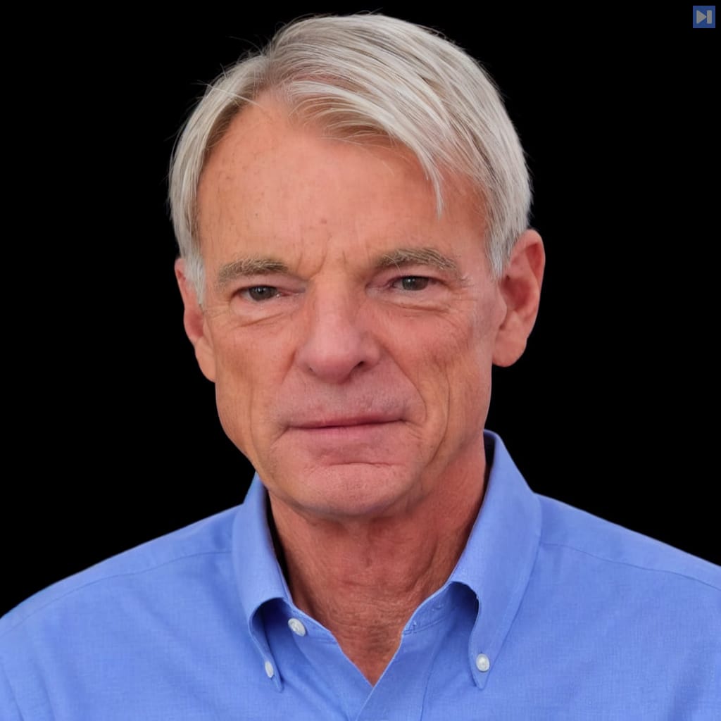 Head-and-shoulders portrait of Michael Spence against a black background.