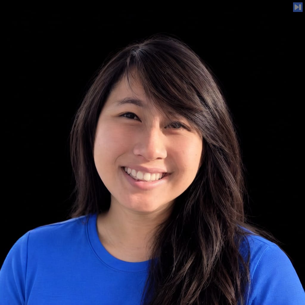 Head-and-shoulders portrait of Michelle Nguyen against a black background.