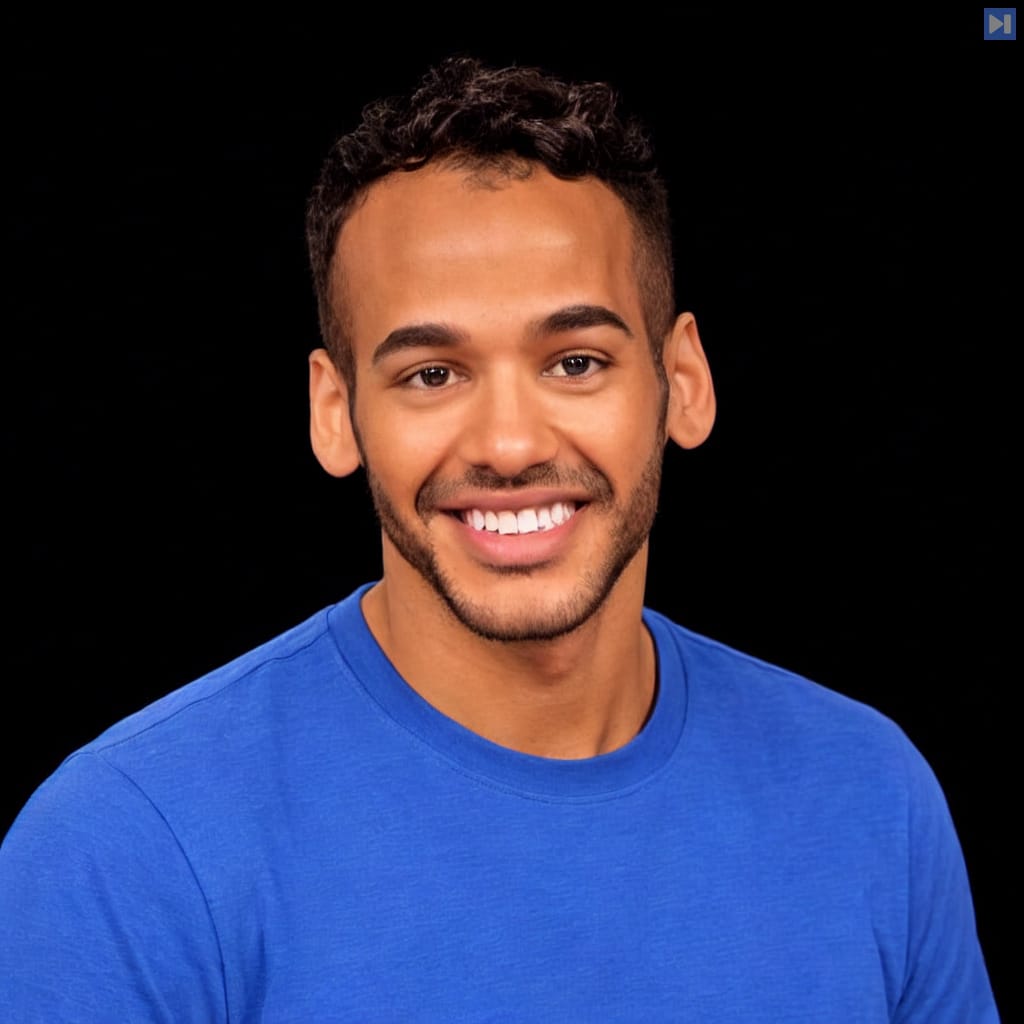 Head-and-shoulders portrait of Mikah Sargent against a black background.