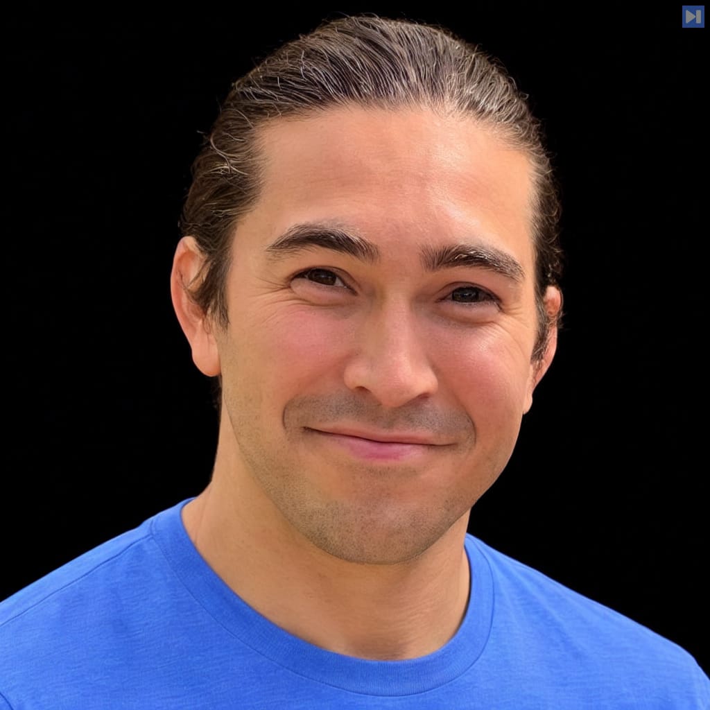 Head-and-shoulders portrait of Mikyo King against a black background.