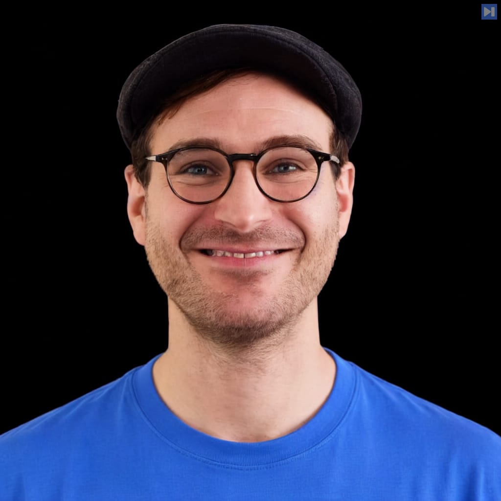 Head-and-shoulders portrait of Moritz Johner against a black background.