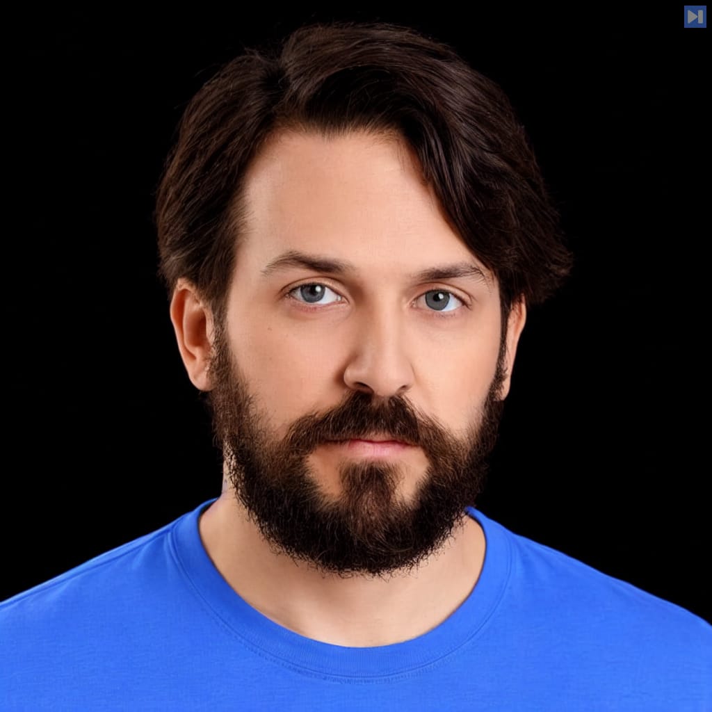 Head-and-shoulders portrait of Nate Soares against a black background.