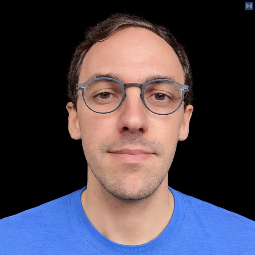 Head-and-shoulders portrait of Nuno Campos against a black background.
