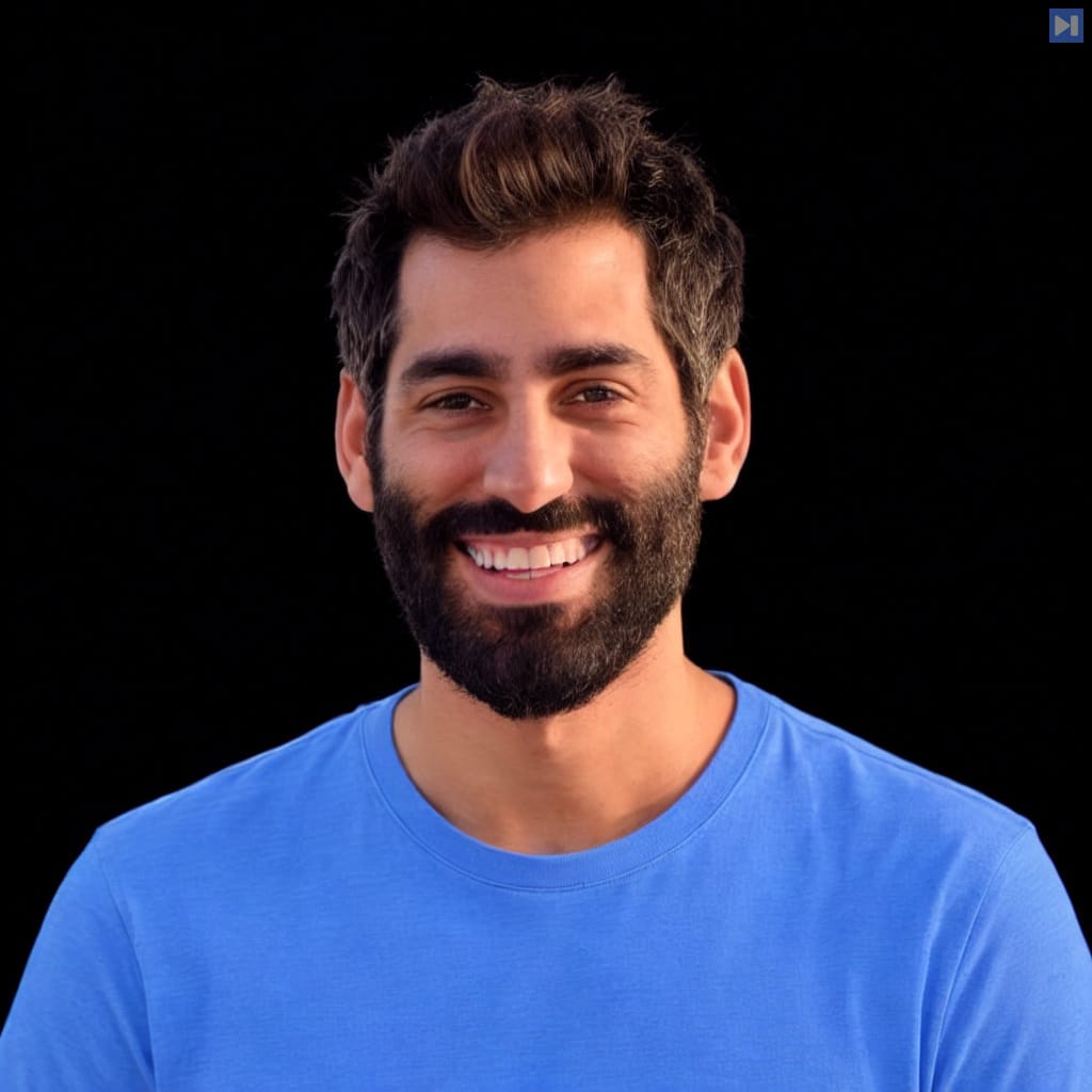 Head-and-shoulders portrait of Omri Bruchim against a black background.