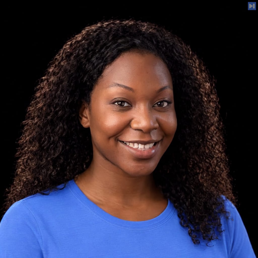 Head-and-shoulders portrait of Ornella Bahidika against a black background.