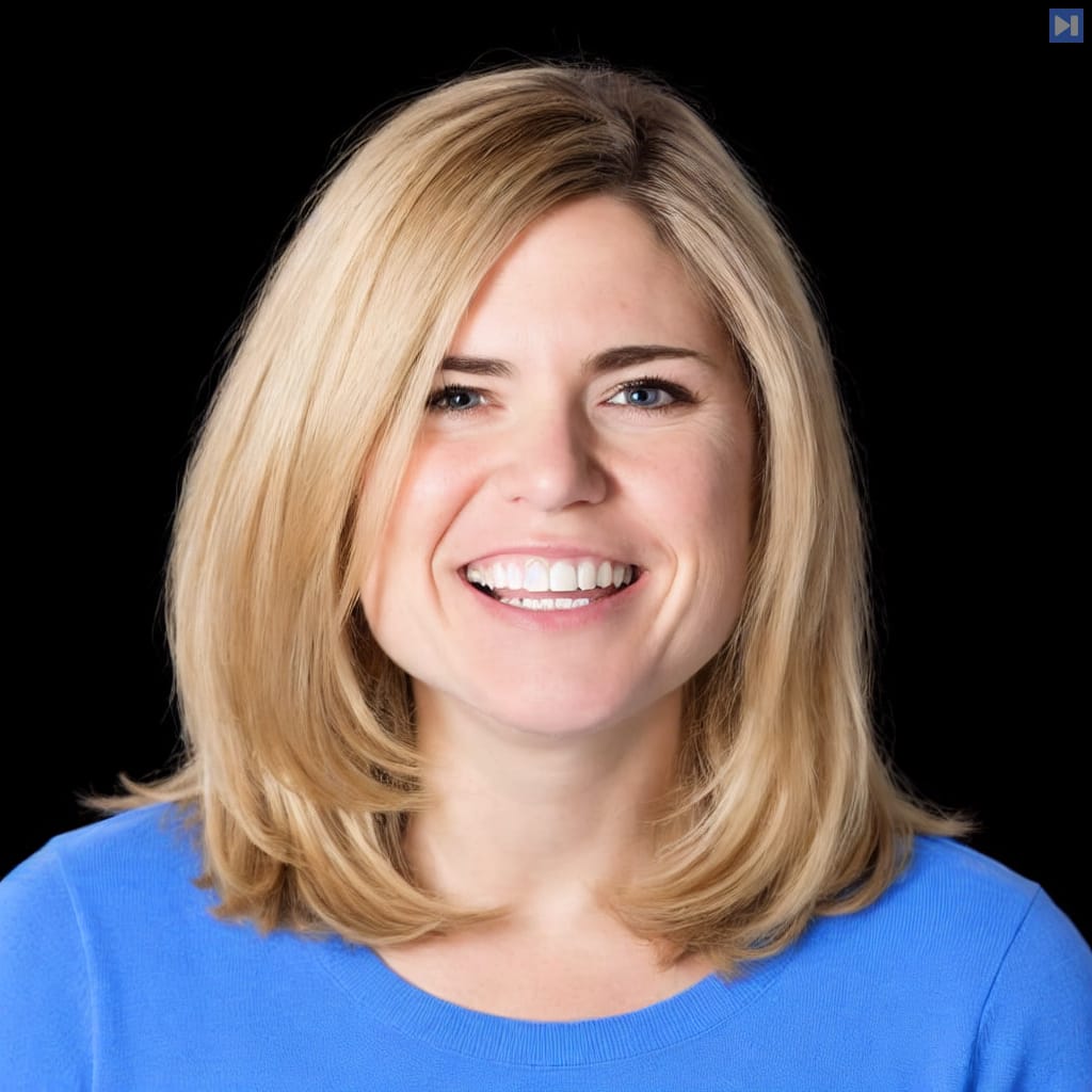 Head-and-shoulders portrait of Paige Bailey against a black background.