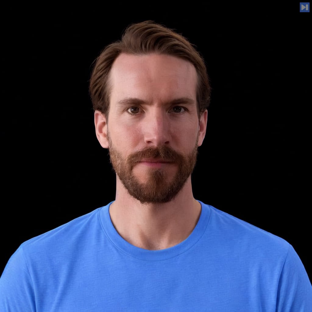 Head-and-shoulders portrait of Patrick Erichsen against a black background.