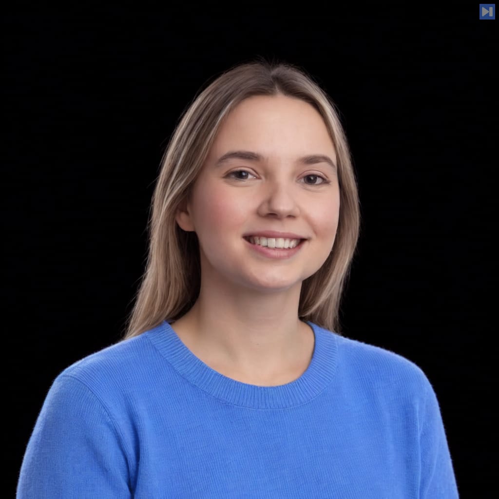 Head-and-shoulders portrait of Paula Dozsa against a black background.