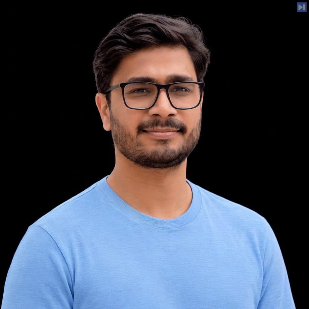 Head-and-shoulders portrait of Prakhar Dixit against a black background.