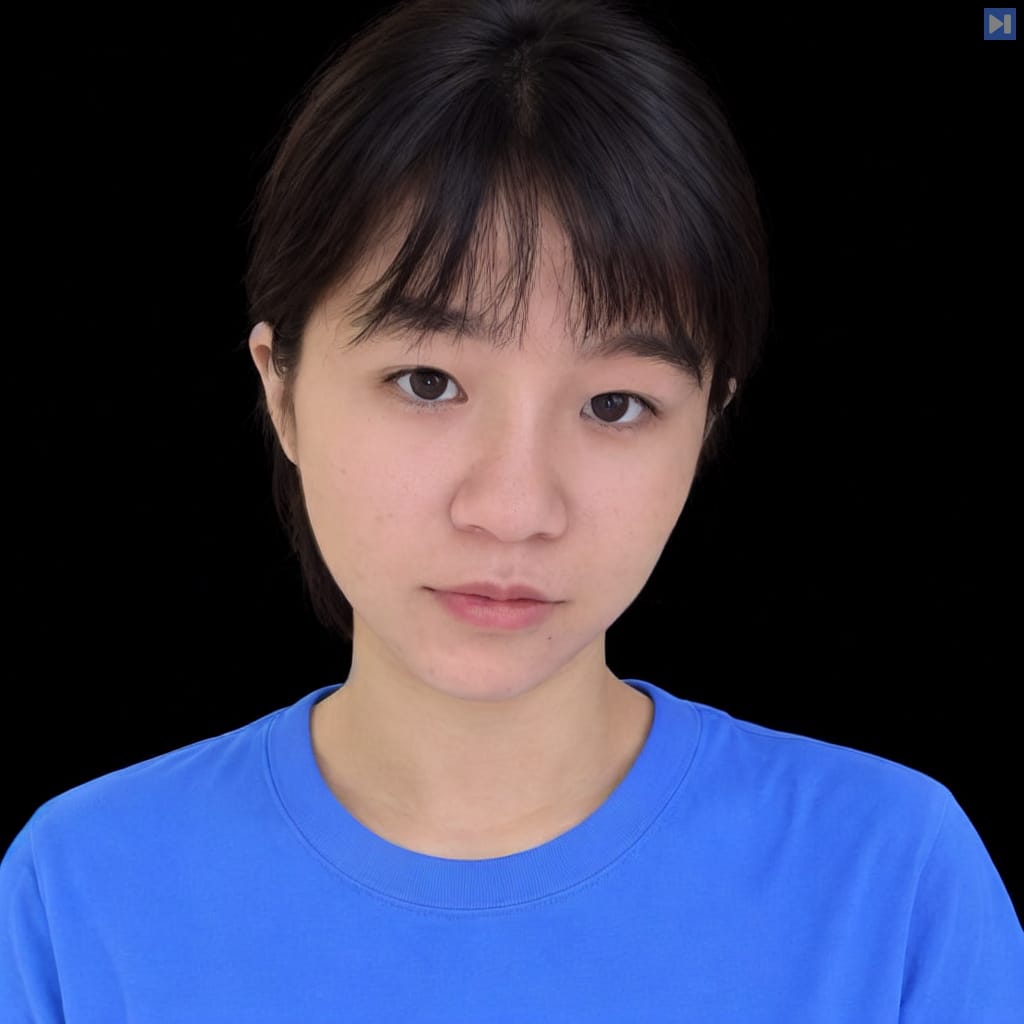 Head-and-shoulders portrait of Qianru Lao against a black background.