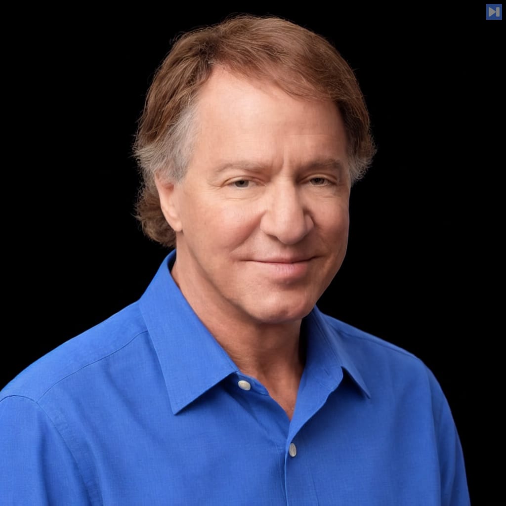 Head-and-shoulders portrait of Ray Kurzweil against a black background.