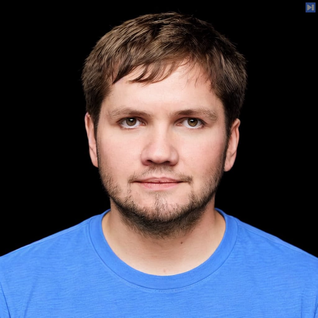 Head-and-shoulders portrait of Rustem Feyzkhanov against a black background.