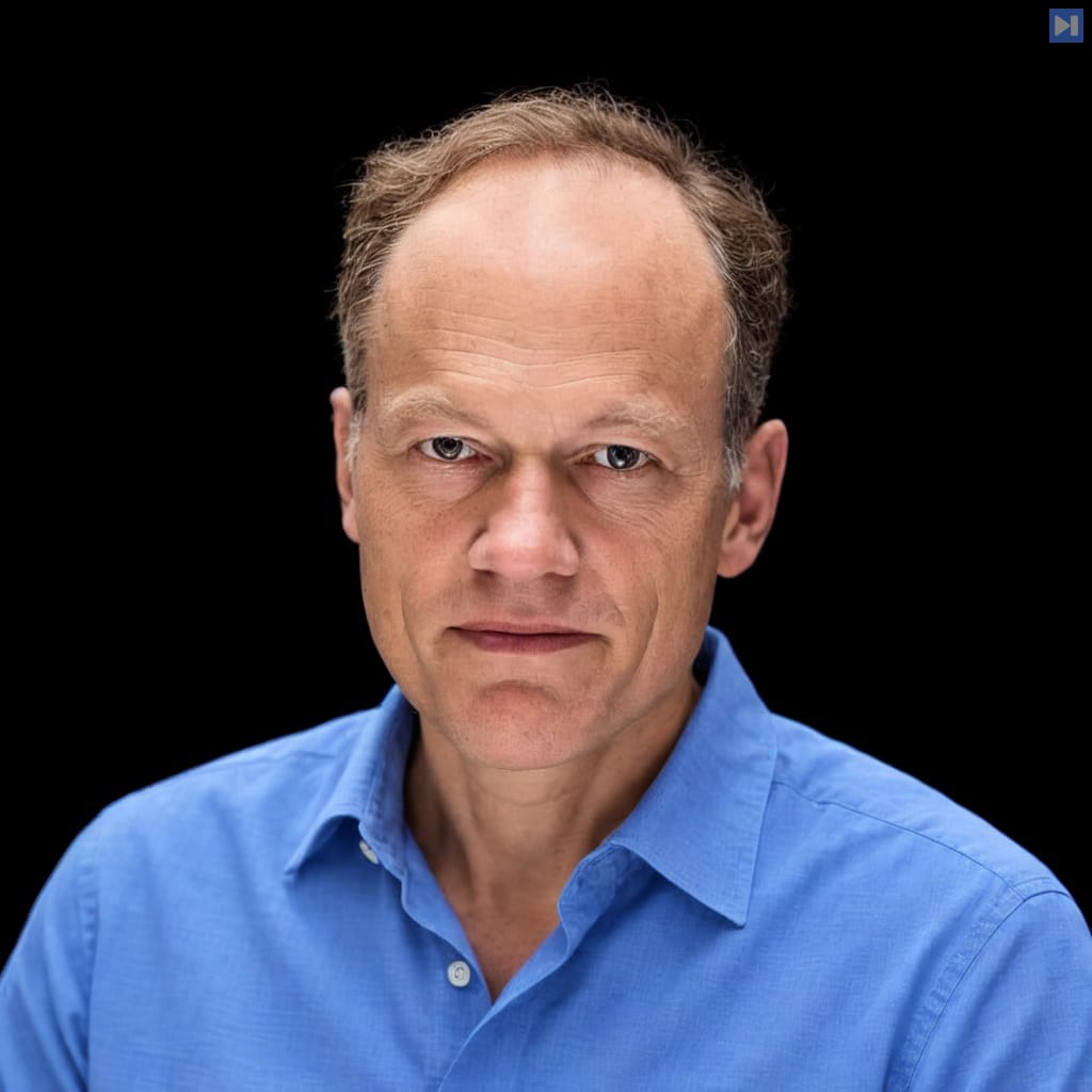 Head-and-shoulders portrait of Sebastian Mallaby against a black background.