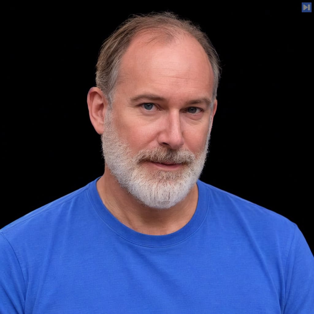 Head-and-shoulders portrait of Si Sheppard against a black background.